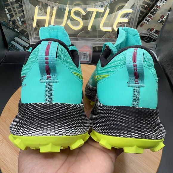 Saucony Endorphin Trail running Shies Women's Cool Mist/Acid Sz 9 - Picture 8 of 10